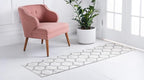 Rugs.com Lattice Frieze Collection Rug – 2' x 13' Runner Ivory Medium Rug Perfect for Living Rooms, Large Dining Rooms, Open Floorplans