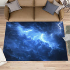 5x6 Dark Clouds Lightning Rugs for Office - Storm Living Room Carpet, Natural Weather Bedroom Area Rug Kids Low Pile Rug for Indoor Outdoor Hardwood Floors Home Decor