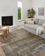 Loloi Amber Lewis Billie Collection, Tobacco & Rust 2'-6" x 9'-6" Area Rug – Antique & Distressed Accent Rugs for Living Room, Bedroom, Entryway & Hallway, No Shed High Traffic Area Home Decor Rug
