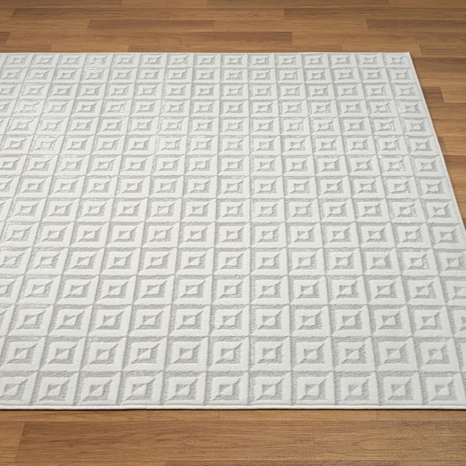 LUXE WEAVERS Geometric Greek Pattern Area Rug, Cream, 6'X9'
