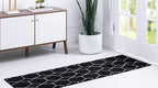 Unique Loom Trellis Frieze Collection Area Rug - Geometric (2' x 8' 8" Runner, Black/ Ivory)