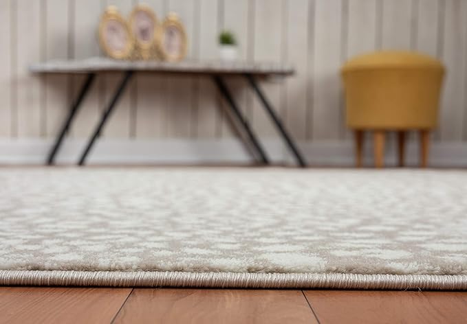 Abani Beige Cheetah Print 5'3" x 7'6" Area Rug Rugs, Arto Collection - Contemporary Durable Accent Rug