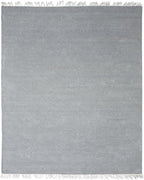 Rugsotic Carpets Hand Woven Flat Weave Kilim Wool ECO-Friendly Area Rugs - 4'x6', Rectangle Shape, Light Silver Color, Solid Plain Design, Low Pile Handmade Rugs for Living Room (D00111)