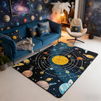 Outer Space 3 x 5 Area Rug Universe Solar System Rugs for Living Room | Cosmic Planet Washable Rug, Educational Learning Galaxy Carpet Indoor Floor Mat