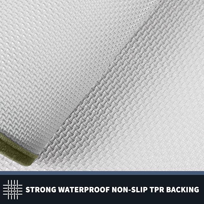 PURRUGS Dirt Trapping Door Mat 20" x 32", Non-Slip/Skid Machine Washable Entryway Rug, Shoes Scraper, Area Rug, Super Absorbent Welcome Mat for Muddy Wet Shoes and Paws, Budding Green & Sage Green