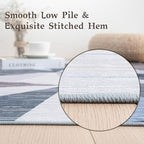 HOMFINE Washable Modern Area Rug - Geometric Style 8x10 Rugs for Living Room, Bedroom, Machine Washable Rug Soft Non Slip Non Shedding Area Rug - Blue, 8'x10'