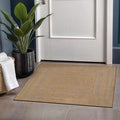 Beverly Rug Easy Jute Framed Border Entry Rug 2x3 Washable Durable Indoor Outdoor Area Rugs for Living Room Patio Office Stain Resistant Non Shedding Casual Indoor Outside Carpet 2 x 3 Natural