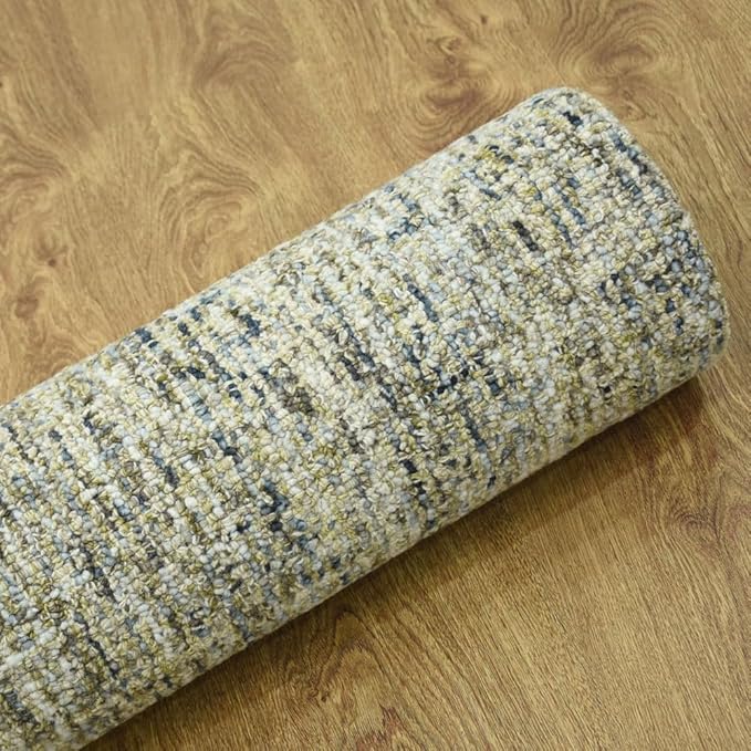 Hand Tufted Wool ECO-Friendly Area Rugs - 5'x8', Rectangle Shape, Light Green, Solid Plain Design, High Pile Handmade Anti Skid Area Rugs for Living Room, Bed Room (KWC111)