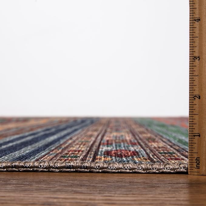 Keen Home Design 8x10 Rug - Machine Washable Area Rug with Non-Slip Backing, Ideal for Living Room, Dining Room, Bedroom - Vintage, Easy Clean, Durable, Low Pile Rug - (8' x 10')