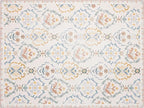 Phantoscope Washable Area Rug 9'x12' Non-Slip, Vintage Floral Boho Rugs for Living Room, Bedroom, DiningRoom, Soft Botanical Moroccan Pattern, Low-Pile Foldable Floor Carpet, Ivory Pink/Boho Garden
