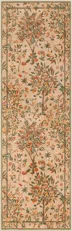 Morebes Boho Kitchen Runner 8 ft, Floral Halway Runner Rugs Non Silp Washable, Soft Low-Pile Flower Botanical Indoor Floor Throw Carpet for Entryway Bedside Bathroom, Brown