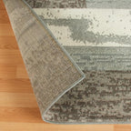 Superior Indoor Area Rug, Jute Backing, Plush Modern Rugs for Entryway, Kitchen Floors, Office Floor Cover, Color Block Rugs, Rockwood Collection, 2' x 3', Light Blue/Ivory