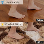 4x6 Area Rugs for Living Room Bedroom, Soft Fluffy Shaggy Bedside Rug, Indoor Floor Carpet for Kids Playroom, Dorms, Nursery Rooms, Home Decor (Coffee Ombre 4'x6')