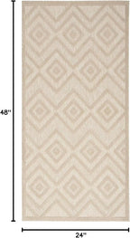 Nourison Home Versatile Cream 2' x 4' Area Rug - Easy Clean, Non Shedding, Bed Room, Living Room, Dining Room, Kitchen (2' x 4')