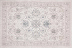 Phantoscope Washable Area Rug 6'x9' Non-Slip, Vintage Neutral Rugs for Living Room, Bedroom, Dining Room, Distressed Boho Floral Medallion Pattern, Low-Pile Foldable Floor Carpet, Cream Beige/Neutral