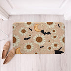 Erosebridal Groovy Daisy Bathroom Mat for Girls Women Retro Flower Floral Microfiber Bath Rug Moon and Stars 3D Entryway Door Mat 16x24 Psychedelic Outer Space Planets Bath Mat Halloween Bats Bath Rug