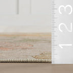 Dash & Albert Zell Multi Machine Washable Rug, 2 X 3 Feet, Multicolored/Tan Floral Pattern