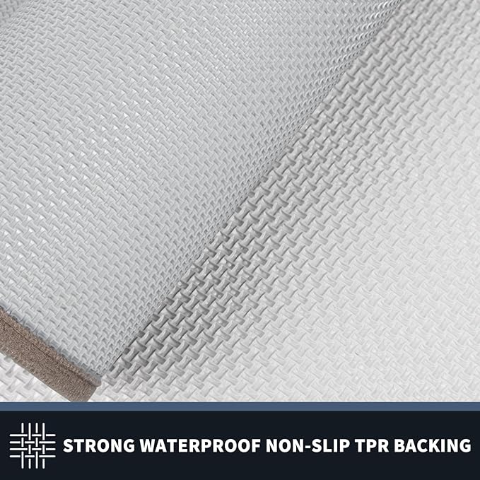 PURRUGS Dirt Trapping Door Mat 24" x 60", Non-Slip/Skid Machine Washable Entryway Rug, Shoes Scraper, Area Rug, Super Absorbent Welcome Mat for Muddy Wet Shoes and Paws, Beige & Grayish Brown