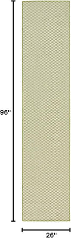 Nourison Home Courtyard Ivory Green 2'2" x 8' Area Rug - Easy Clean, Non Shedding, Bed Room, Living Room, Dining Room, Kitchen (8' Runner)