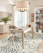 Wonnitar Moroccan 4x6 Area Rug, White Boho Rugs for Living Room, Washable Soft Large Rug for Bedroom,Non-Slip Geometric Throw Carpet, Low Pile Accent Mat for Nursery Bedside Dorm (Beige,4'x6')