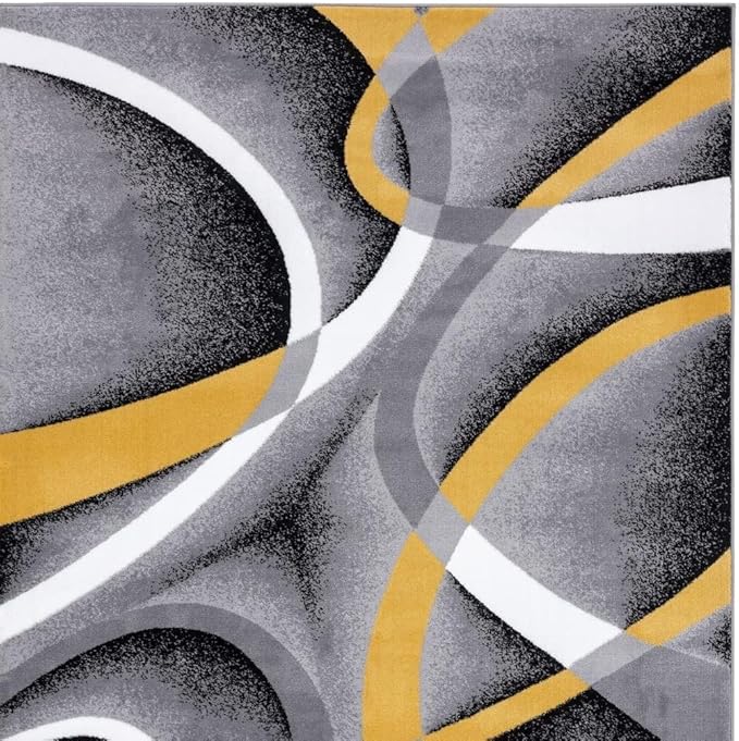 2305 Geometric Abstract Yellow 2x3 Area Rugs for Entryway