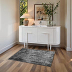 Entrance Rugs Indoor 2x3 Black Entry Rug Washable Abstract Black Small Area Rug Non-Slip Low Pile Throw Rugs for Entryway, Kitchen Floor, Front Door Indoor Door Mat, Bathroom, Bedroom Bedside