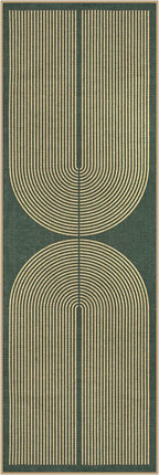 Lahome Modern Rainbow Easy Jute Entryway Runner Rug, Washable Carpet Runners for Hallway 6ft, Farmhouse Non Slip Stain Resistant Kitchen Mats for Floor Laundry Room Porch Bedroom, Dark Green