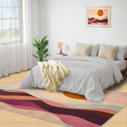 Boho Sun Area Rugs 5x6ft, Minimalist Line Rugs for Kids Bedroom, Geometric Solar Office Rug Low Pile are Not Stumbling Foot for Living Room End Table Nursery