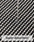 AMOAMI Upgraded Waffle Bath Mat, Super Absorbent Non Slip Bath Mats for Bathroom Floor, Machine Washable Bathroom Rugs with Tassels, Rubber Backed Bathroom Mats, Ultra Soft, 18" x 30",Black & Cream