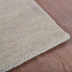 Hand Knotted Loom Wool ECO-Friendly Area Rugs - 2'6''x10', Runner, Beige Color, Solid Plain Design, High Pile Handmade Anti Skid Area Rugs for Living Room, Bed Room (L00111)