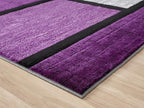 Geometric Area Rug - Decorative Home & Office Rug - Indoor Carpet for Living Room, Bedroom, Family or Dining Room - Non-Fading Polyester Material, Stain-Proof - Made in Turkey - Purple 5 x 7 ft