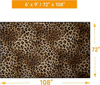 Leopard Rug 6x9 Washable Area Rug Soft Large Bedroom Rug Non Slip Living Room Rugs Leopard Print Low-Pile Indoor Carpet for Den Dorm Playroom（6x9ft,Brown）