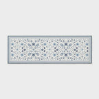 EVERGRACE Hallyway Area Runner Rugs 2x6, Boho Floral Faux Wool Indoor Outdoor Rugs, Washable Rugs for Bedroom Bathroom Living Room Kitchen, Low Pile Floor Mat Carpet for Home Decor, Porcelain Blue