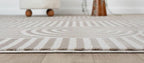 Annabel Modern Geometric Area Rug for Living Room, 5x7 Contemporary Arched Linear Beige Neutral Rug, Stain Resistant Non-Shedding Carpet for Bedroom, Dining Room or Kitchen (5' x 7', Beige)