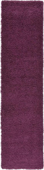 Unique Loom Solid Shag Collection Area Rug (2' 7" x 10' Runner, Eggplant Purple)