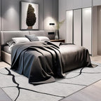 YIHOUSE Modern Washable 8'x10' Area Rug for Living Room Bedroom - Large Abstract Black and White Rug Non-Slip Ultra-Thin Home Decor,Warping,8x10ft
