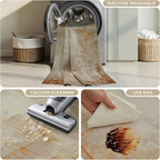 Joydeco 5x7 Area Rugs for Living Room, Washable Modern Abstract Non Slip Soft Rug, Low Pile Carpet for Bedroom, Dining Room, Home Office, Pet & Child Friendly, Light Brown & White&Beige