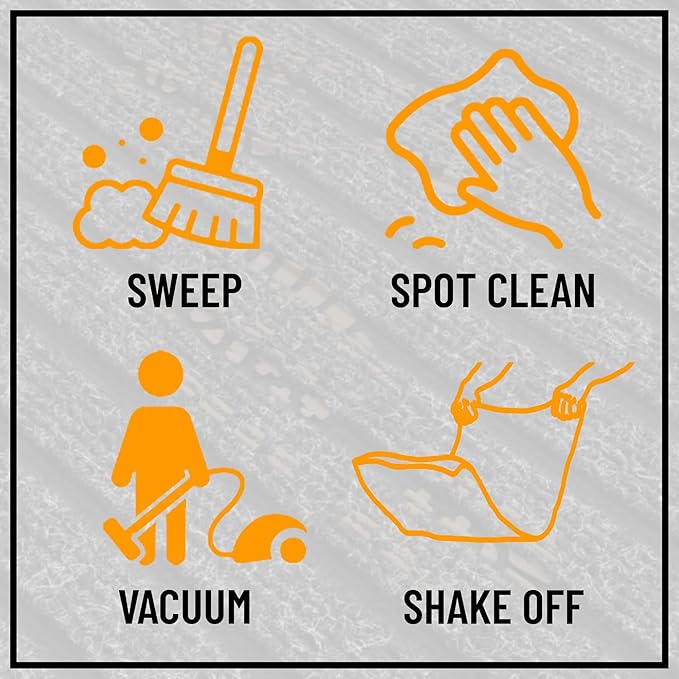 Ottomanson 2'7" x 41' Hallway Runner with Scraper Pile - Extra Durable Non-Slip Rug Mat for Indoor & Outdoor Use - Ideal for Kitchen, Entryway & Garage - High-Traffic Carpet, Black