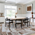 8X10 Area Rugs for Living Room Bedroom,Modern Abstract Large Carpet Washable Rugs 8x10 for Dining Room Office,Non Slip Brown Print Faux Wool Thin 8 by 10 Indoor Nursery Kids Home Pet & Child Friendly