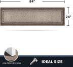 PURRUGS Dirt Trapping Door Mat 24" x 84", Non-Slip/Skid Machine Washable Entryway Rug, Shoes Scraper, Area Rug, Super Absorbent Welcome Mat for Muddy Wet Shoes and Paws, Beige & Grayish Brown
