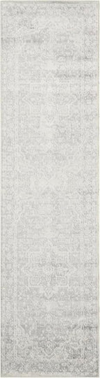 Nourison Home Astra Machine Washable Grey 2'2" x 8' Area Rug - Easy Clean, Non Shedding, Bed Room, Living Room, Dining Room, Kitchen (8' Runner)