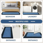 Machine Washable (24" x 36"+ 24" x 60"') Runner Rugs Set of 2, Non Slip Kitchen Mats for Floor, Absorbent Entryway Rug for Kitchen, Bedroom, Hallway, Bathroom, Door (Roll Packing)
