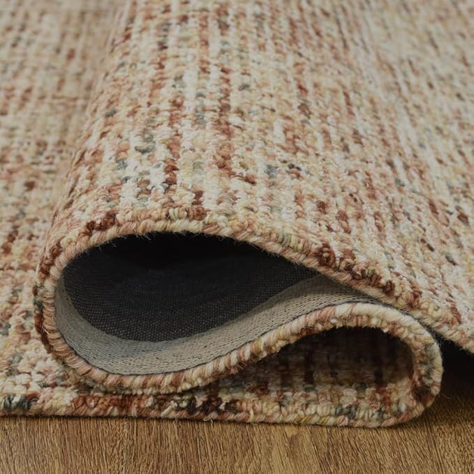 Hand Tufted Wool ECO-Friendly Area Rugs - 4'x6', Rectangle Shape, Light Brown, Solid Plain Design, High Pile Handmade Anti Skid Area Rugs for Living Room, Bed Room (KWC111)