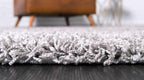 Unique Loom Solid Shag Collection Area Rug (5' 1" x 8' Rectangle Cloud Gray)
