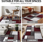 Rugshop Modern Geometric Boxes Red Area Rug, Fade-Resistant Carpet for Bedroom, Home Office, or Entryway, 3'3" x 5'