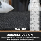 KOZYFLY Extra Long Runners for Hallways 3x18 ft Washable Kitchen Runner Non Slip Rubber Backed Hallway Rug Cotton Entryway Runner Rug Floor Carpet for Indoor Hall, Kitchen, Stair, Black/Dark Grey