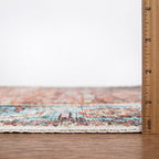 Bloom Rugs Washable Non-Slip 10 ft Runner - Orange/Blue Traditional Runner for Entryway, Hallway, Bathroom, and Kitchen - Exact Size: 2.5' x 10'