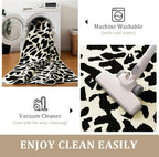 YIHOUSE Leopard Rug for Living Room, Black and White Cute Cheetah Print Rug Modern Washable Animal Printed Rugs for Bedroom, Girls Boys Dorm Room Nursery Room, Playroom, 6x9
