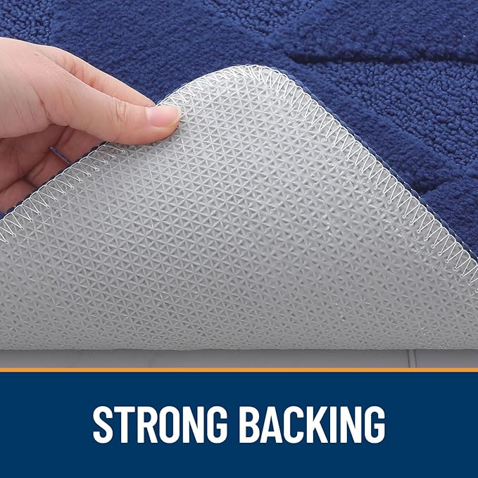 OLANLY Door Mats Indoor, Non-Slip, Absorbent, Dirt Resist, Entrance Washable Mat, Low-Profile Inside Entry Doormat for Entryway (47x20 inches, Navy)