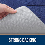 OLANLY Door Mats Indoor, Non-Slip, Absorbent, Dirt Resist, Entrance Washable Mat, Low-Profile Inside Entry Doormat for Entryway (36x24 inches, Navy)